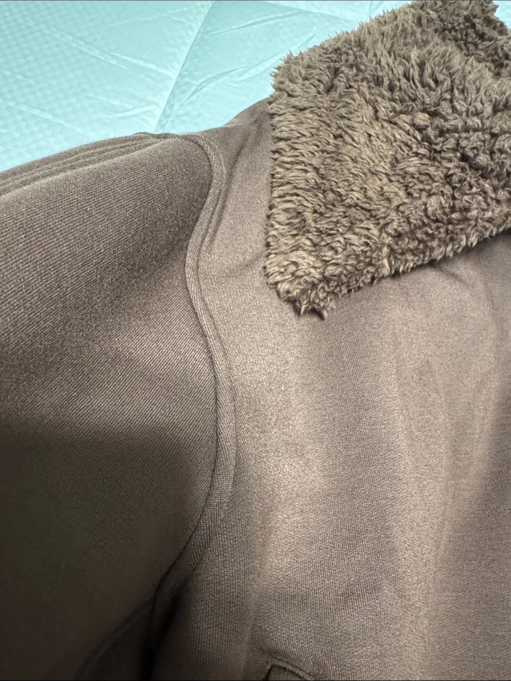 Athleta Chocolate Brown Zip-Up Jacket with Sherpa Collar - Picture 9 of 9